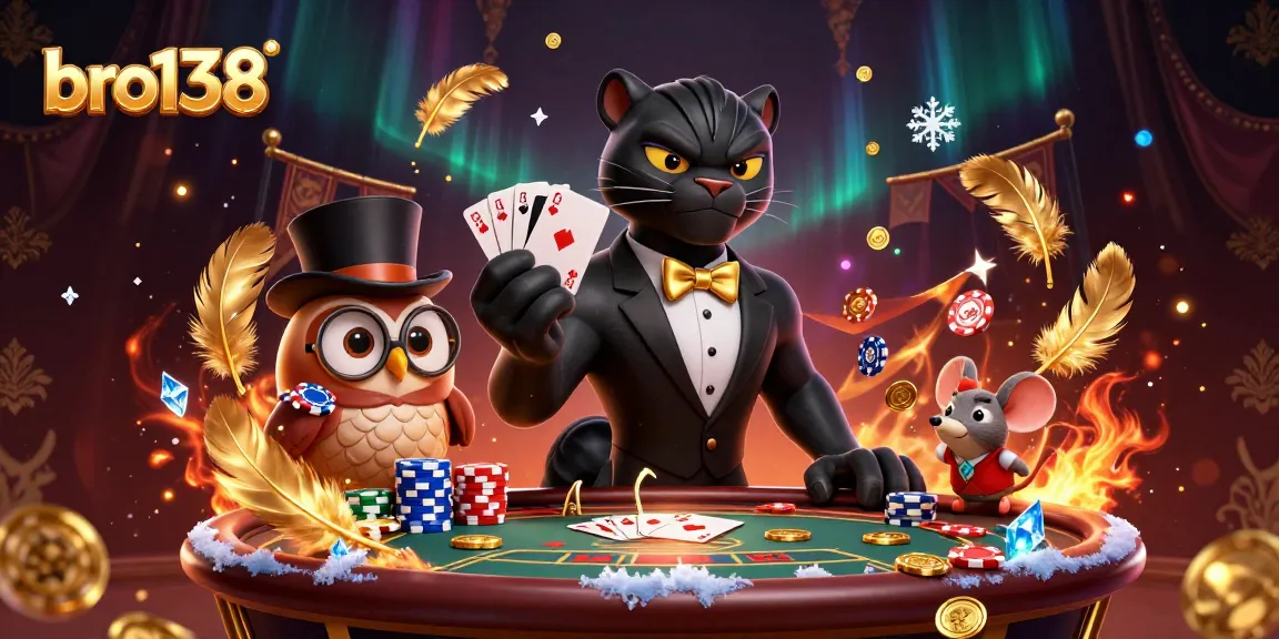 Experience thrilling card games with bro138 in a vibrant casino scene full of excitement and rich details.
