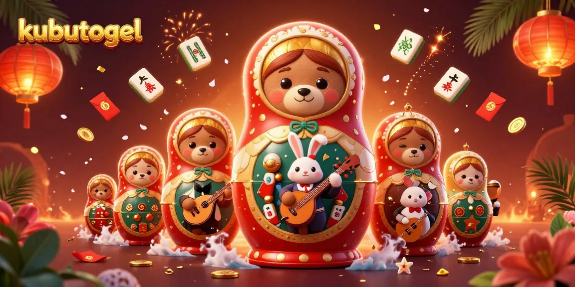 Mengalami sensasi jackpot dengan kubutogel melalui ilustrasi 3D kasino yang ceria.