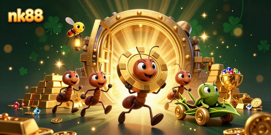 Enjoy thrilling gaming at nk88 with ants on a heist for a giant poker chip.